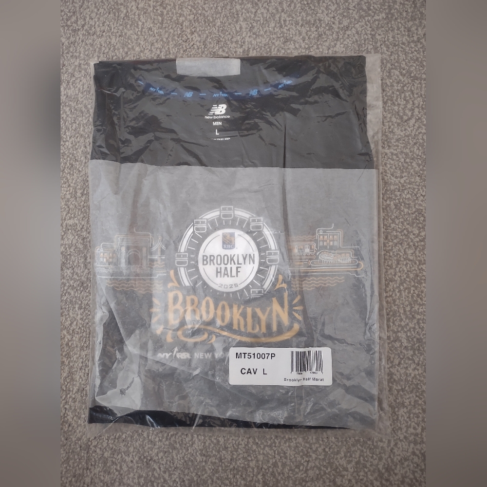 New Balance 2025 RBC Brooklyn Half Marathon Men's L Shirt Tech Tee MT51007P Seal
